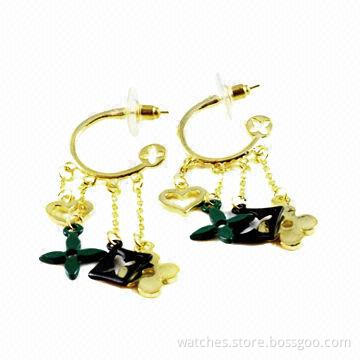 Drop Earrings with Unique Design, Made of Metal, Plating, Prom Jewelry, OEM/ODM Orders Welcomed